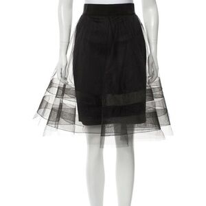 Milly Black A-Line Tulle Skirt